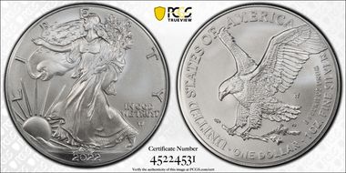 2022-W $1 Burnished Silver Eagle SP69