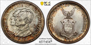 1936-M Peso Murphy-Quezon MS67+