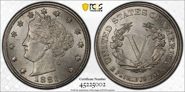 1883 5C No CENTS N1
