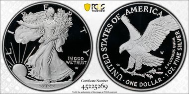 2022-W  $1 Silver Eagle PR70DCAM