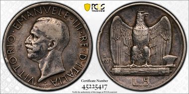1927-R 5 L KM-67.1  Ag VF35