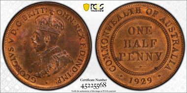 1929 1/2D KM-22 MS64RB