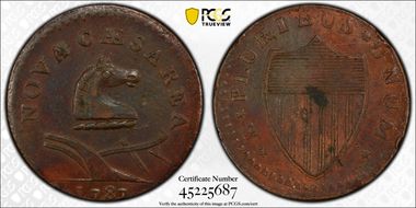 1787 NJ 1/2P Maris 38-Y, Pony Head AU55BN