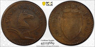 1787 NJ 1/2P Sprig Above Plow, Maris 63-r VF30BN