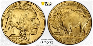 2022 $50 American Buffalo .9999 Fine Gold MS70
