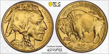 2022 $50 American Buffalo .9999 Fine Gold MS69