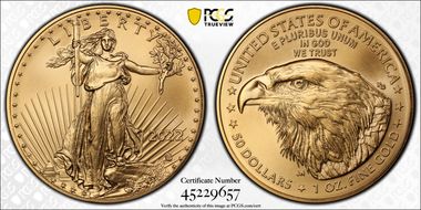 2022 $50 Gold Eagle MS70