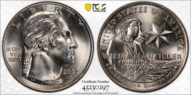 2022-D 25C Wilma Mankiller First Strike MS65