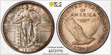 1917-D 25C Type 1 MS61FH