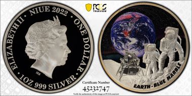 2022 $1 Earth - Blue Marble PR70DCAM
