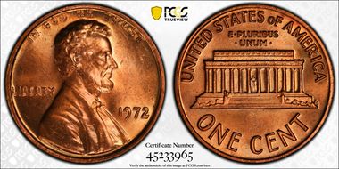 1972 1C Doubled Die Obverse MS65RD