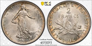 1914 2 Fr Gad-532 F-266 MS65