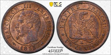 1855-K  1C Gad-86 F-102 Chien MS64RB