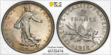 1918 2 Fr Gad-532 F-266 MS67