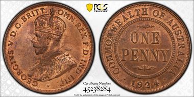1924 1D English obverse MS64RB