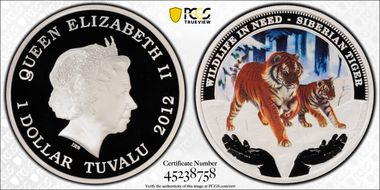 2012 $1 Siberian Tiger Wildlife in Need PR69DCAM