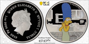 2019-P $1 Marge Simpson Colorized PR70DCAM