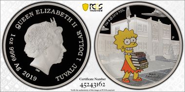 2019-P $1 Lisa Simpson Colorized PR70DCAM