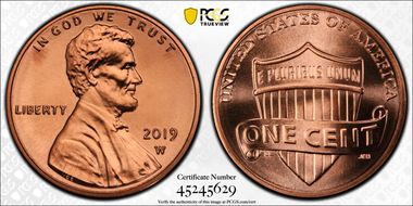 2019-W 1C Shield MS68RD