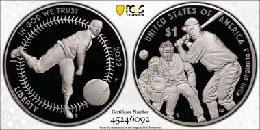 2022-P $1 Negro Leagues Baseball PR70DCAM