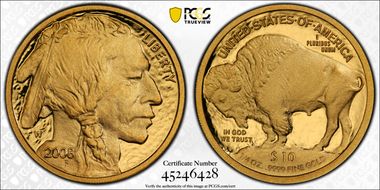2008-W $10 American Buffalo .9999 Fine Gold PR69DCAM