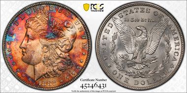 1882 $1 AU58+