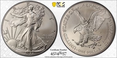 2022-W $1 Burnished Silver Eagle First Strike SP69