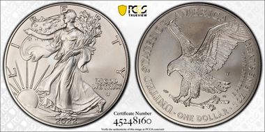 2022-W $1 Burnished Silver Eagle First Strike SP69