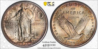 1916 25C Standing Liberty MS64FH
