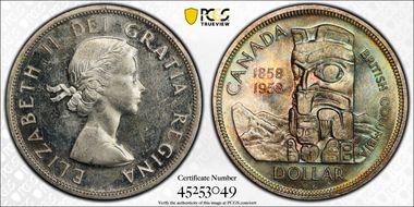 1958 S$1 British Columbia MS64