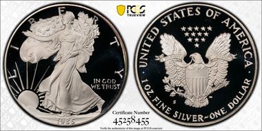 1986-S $1 Silver Eagle PR69DCAM