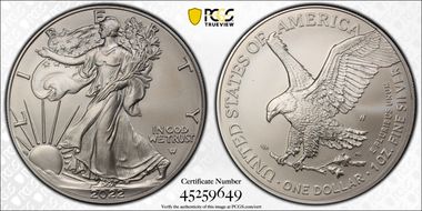 2022-W $1 Burnished Silver Eagle First Strike SP70