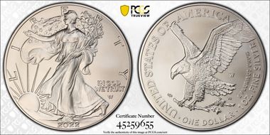 2022-W $1 Burnished Silver Eagle First Strike SP70
