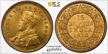 1918(B) 15 Rup SW-8.1 Prid-25 MS61