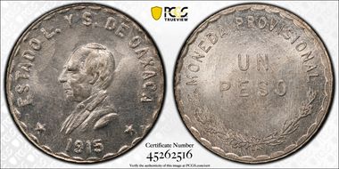 1915 Peso GB-345 Oax-92 KM-740.1 Without TM MS64