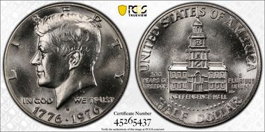 1976-S 50C Silver MS66