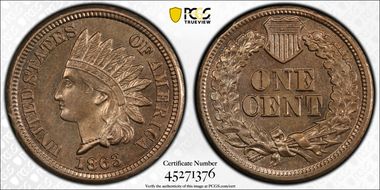 1863 1C MS63