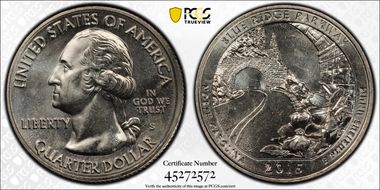 2015-S 25C Blue Ridge Parkway NP MS63