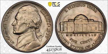 1939 5C Reverse of 1940 MS65FS