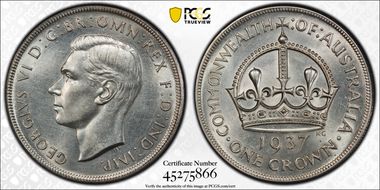 1937 Crown KM-34  Ag AU58
