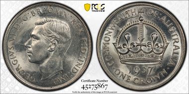 1937 Crown KM-34  Ag MS62