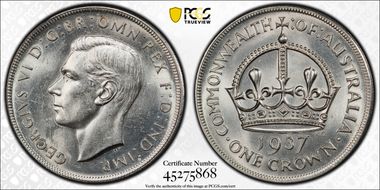 1937 Crown KM-34  Ag MS62