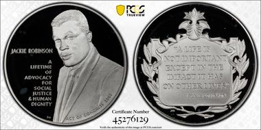 2022 Medal Jackie Robinson Silver Official US Coin & Medal Set First Strike PR68DCAM