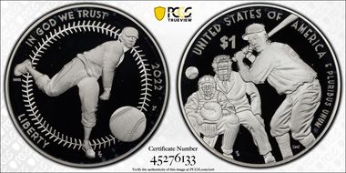 2022-P $1 Negro Leagues Baseball First Strike PR69DCAM