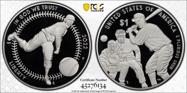 2022-P $1 Negro Leagues Baseball First Strike PR70DCAM