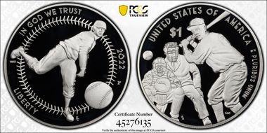 2022-P $1 Negro Leagues Baseball First Strike PR69DCAM