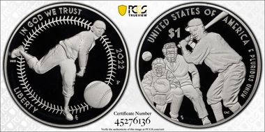 2022-P $1 Negro Leagues Baseball First Strike PR70DCAM