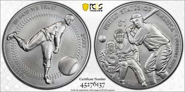 2022-P $1 Negro Leagues Baseball First Strike MS70