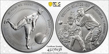 2022-P $1 Negro Leagues Baseball First Strike MS70