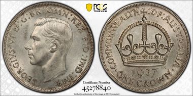 1937 Crown KM-34  Ag MS62
